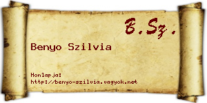 Benyo Szilvia névjegykártya