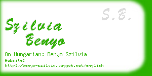 szilvia benyo business card